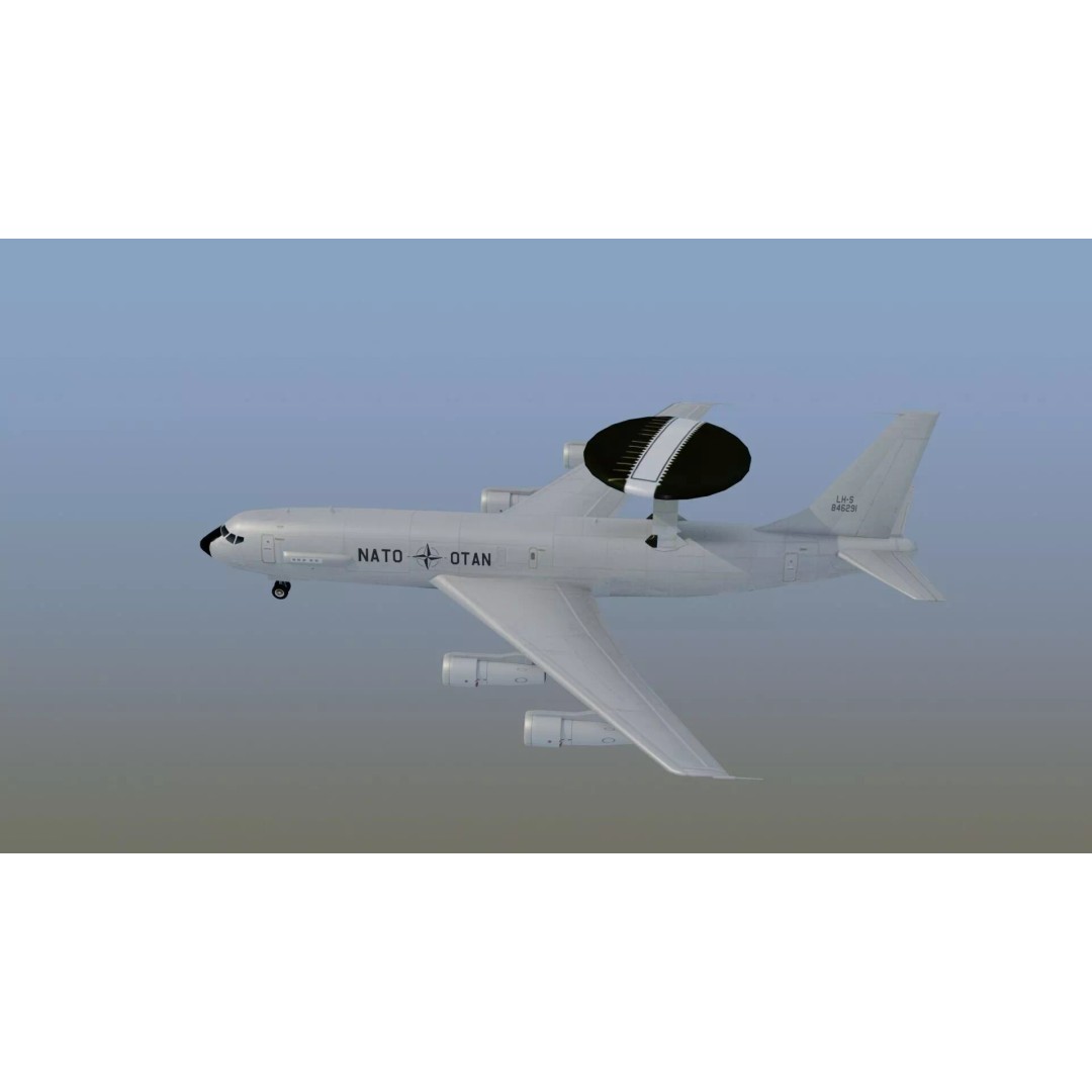 E-3 Sentry 3D Model – Game Ready Military Aircraft with PBR Textures - View 17