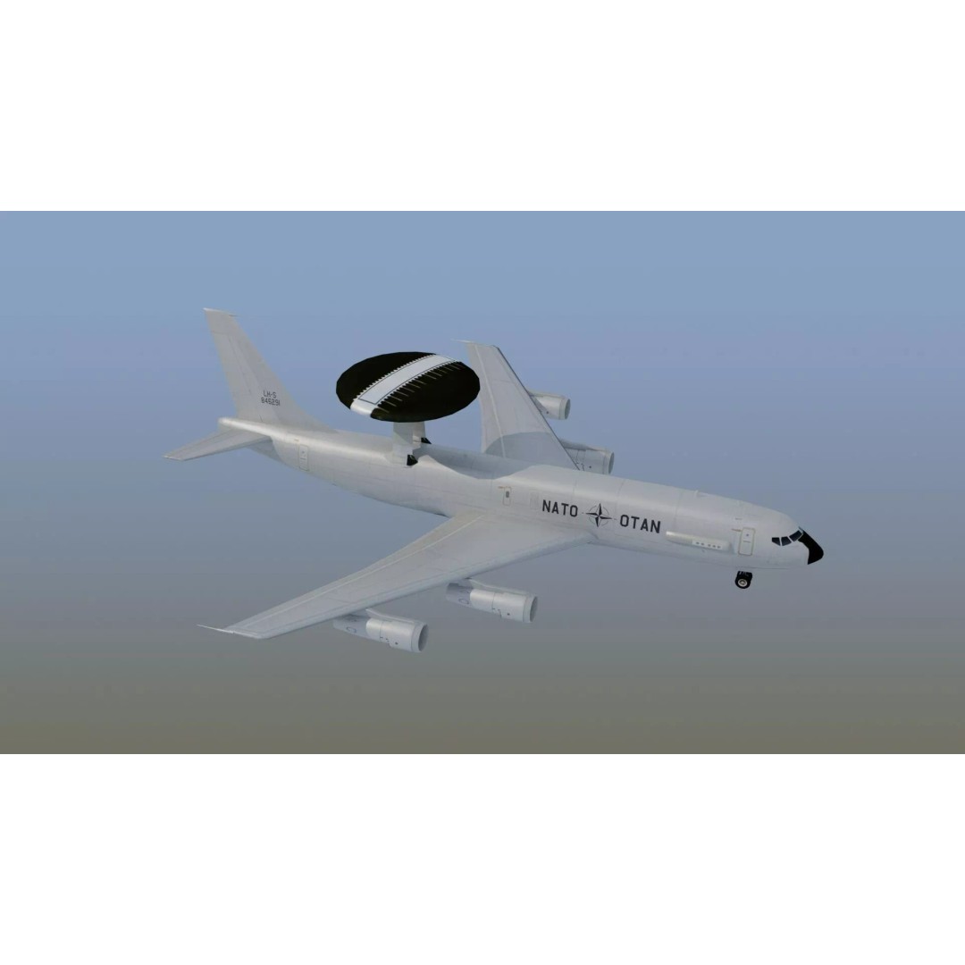 E-3 Sentry 3D Model – Game Ready Military Aircraft with PBR Textures - View 18