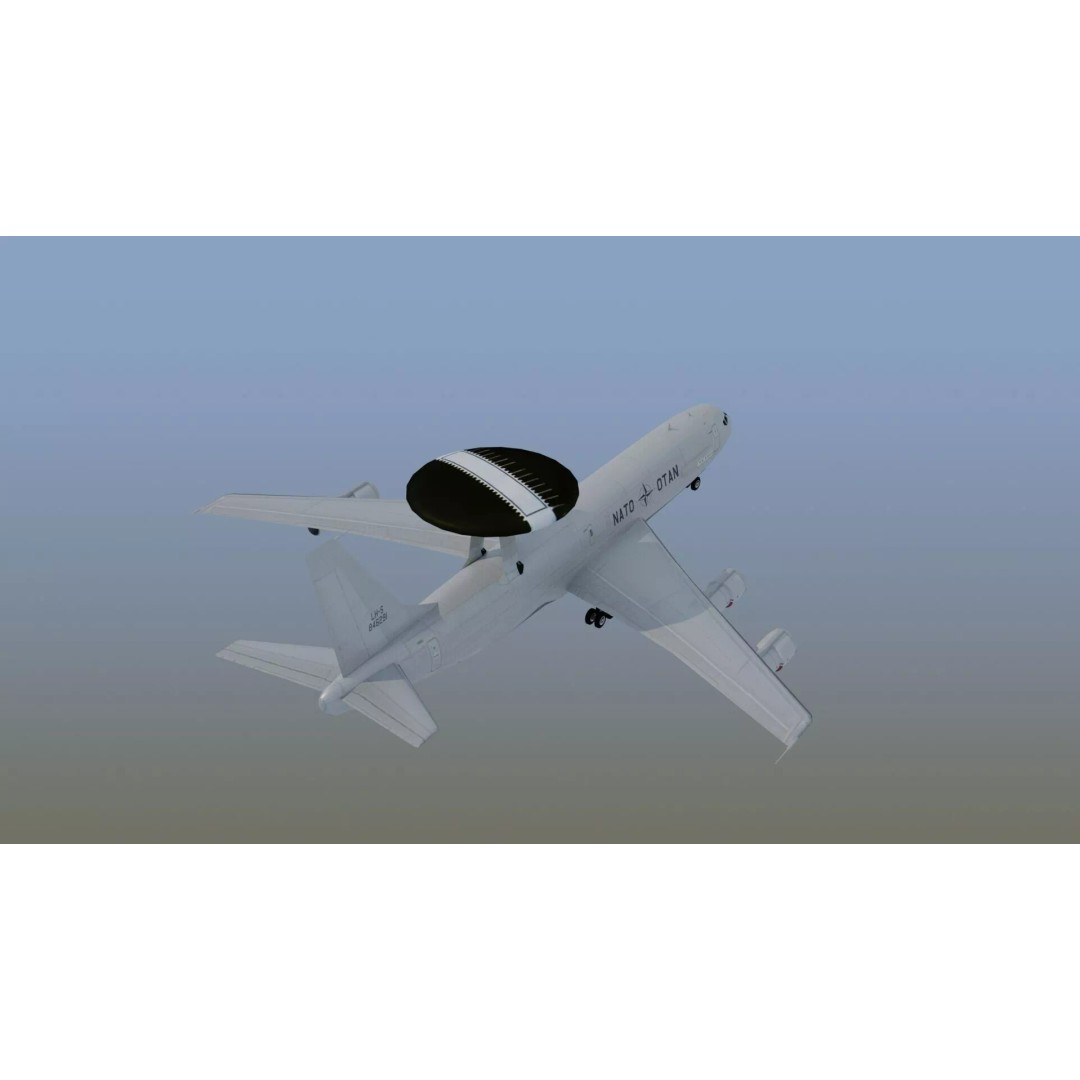 E-3 Sentry 3D Model – Game Ready Military Aircraft with PBR Textures - View 19