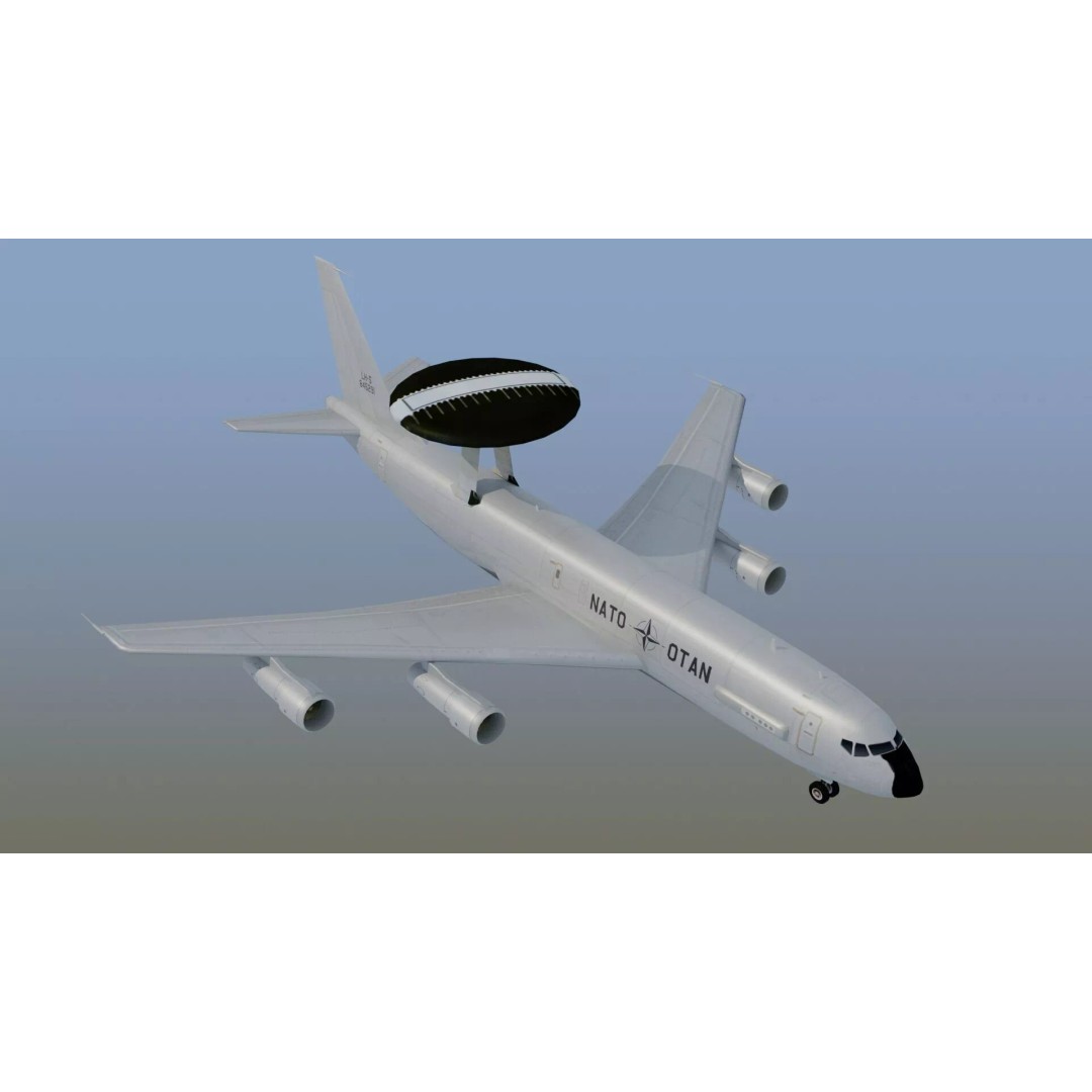 E-3 Sentry 3D Model – Game Ready Military Aircraft with PBR Textures - View 2