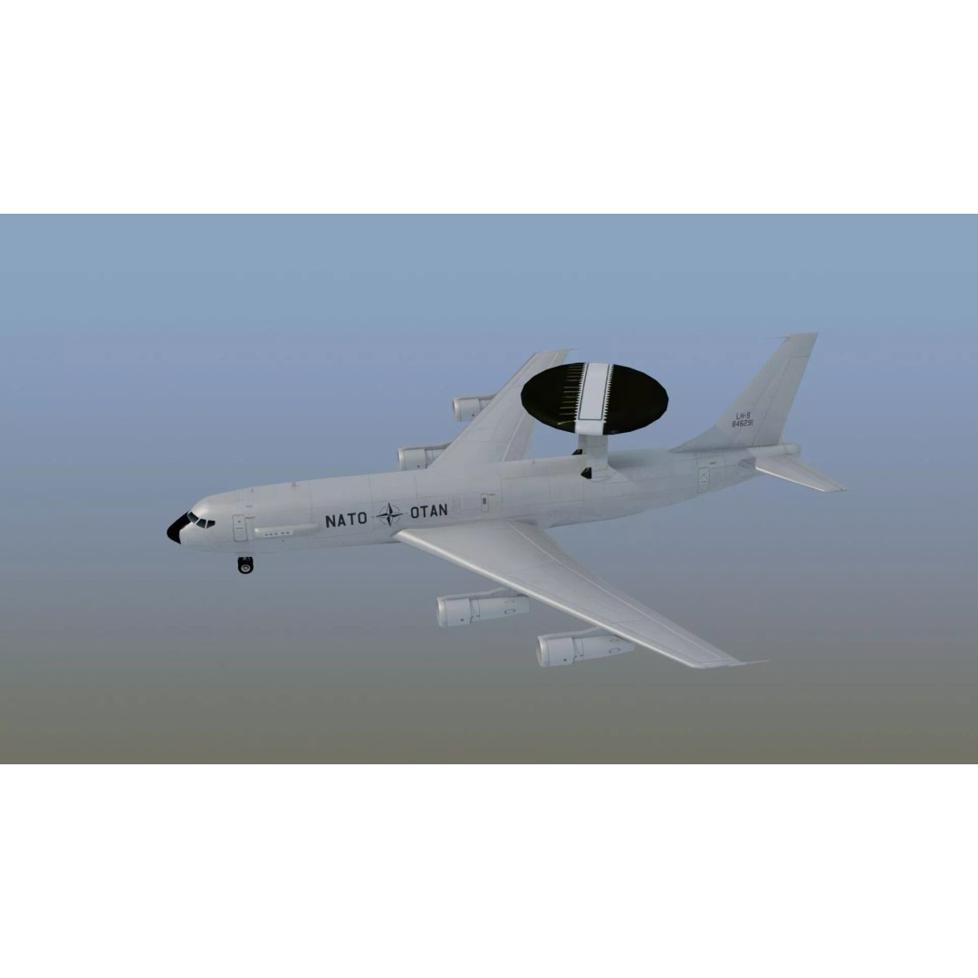 E-3 Sentry 3D Model – Game Ready Military Aircraft with PBR Textures - View 20