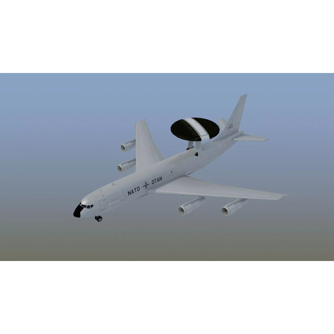 E-3 Sentry 3D Model – Game Ready Military Aircraft with PBR Textures - View 21