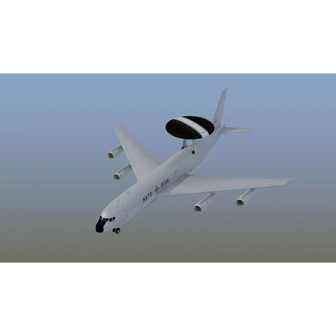E-3 Sentry 3D Model – Game Ready Military Aircraft with PBR Textures - View 22