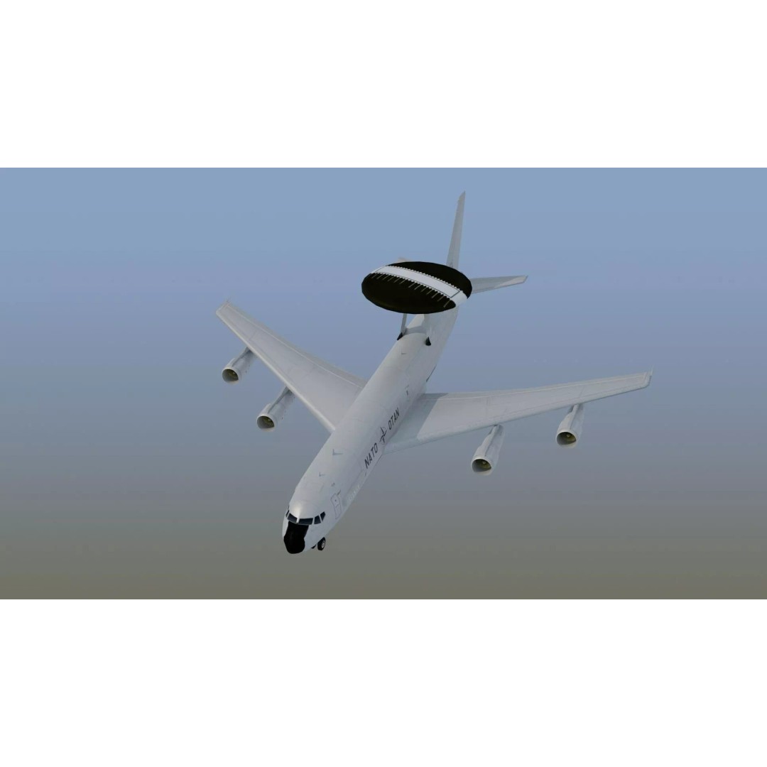 E-3 Sentry 3D Model – Game Ready Military Aircraft with PBR Textures - View 23