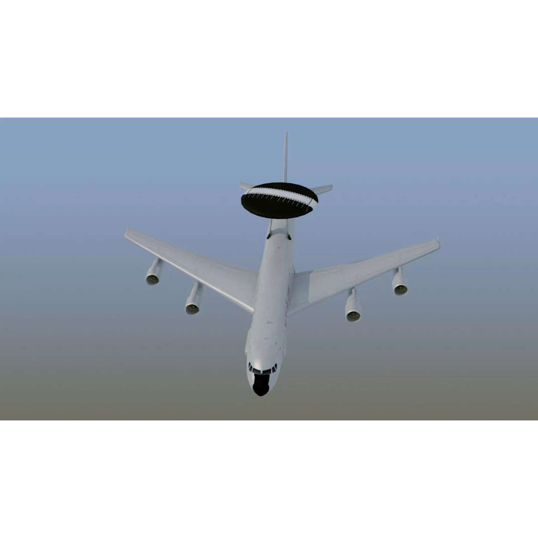 E-3 Sentry 3D Model – Game Ready Military Aircraft with PBR Textures - View 24