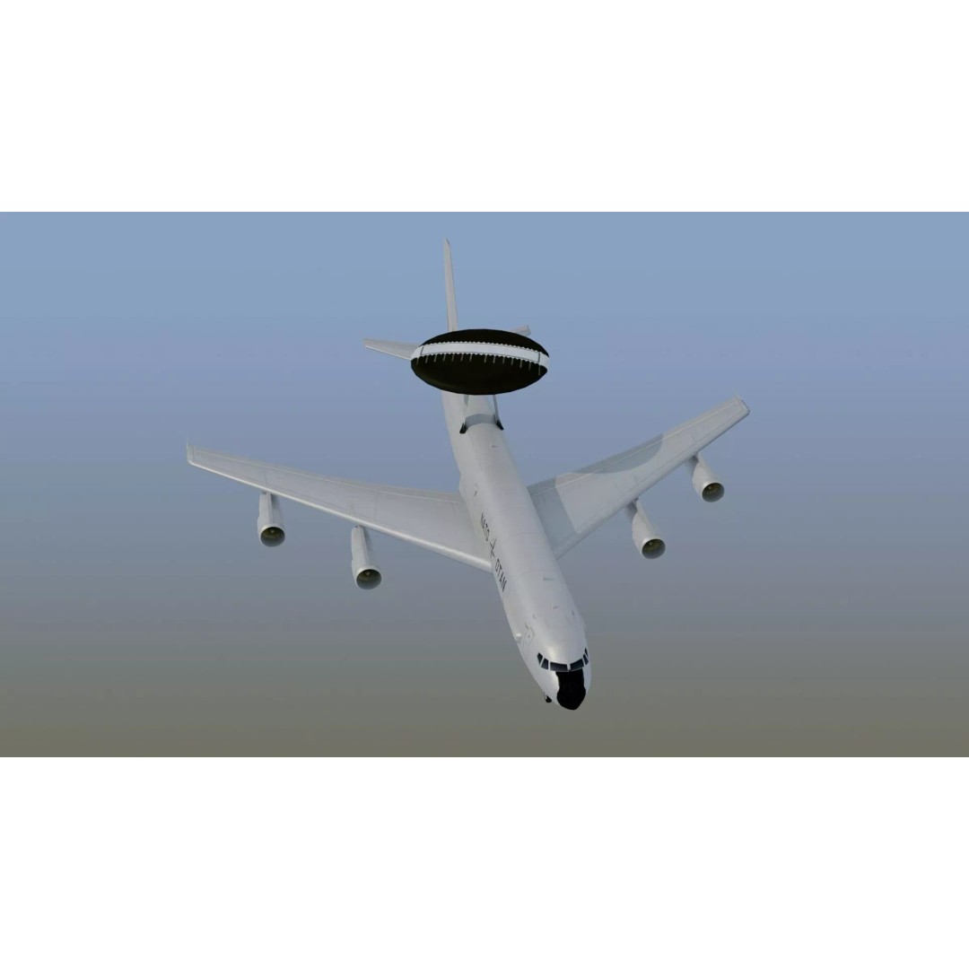 E-3 Sentry 3D Model – Game Ready Military Aircraft with PBR Textures - View 25