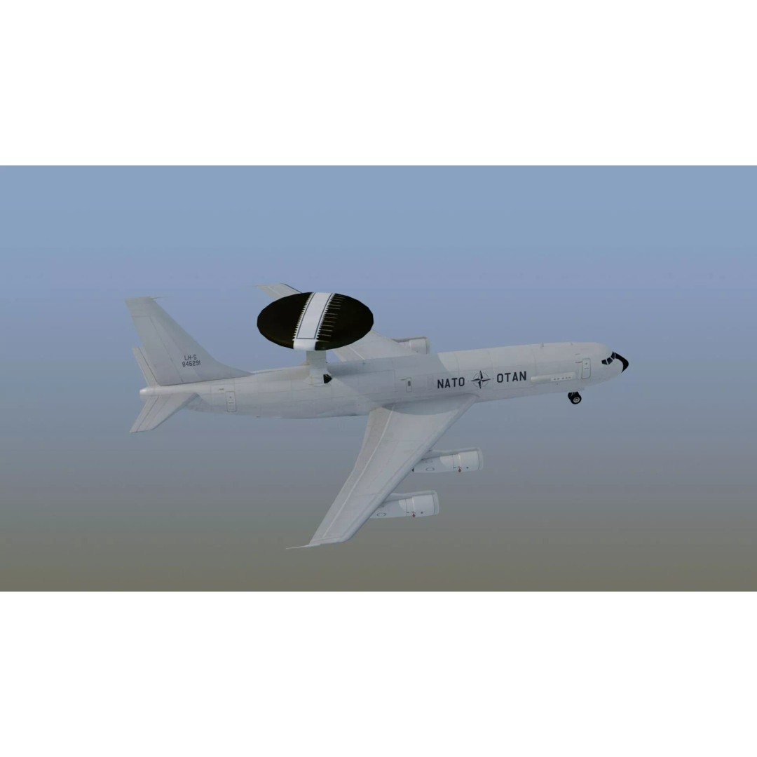E-3 Sentry 3D Model – Game Ready Military Aircraft with PBR Textures - View 5