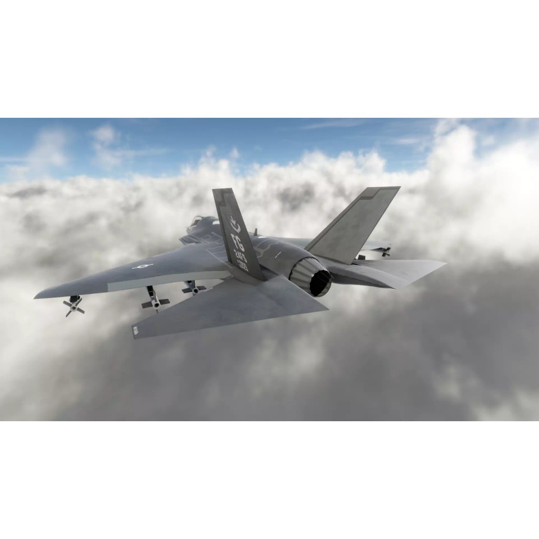 F-35 Fighter Jet 3D Model – Low Poly Game Asset, PBR, FBX - View 10