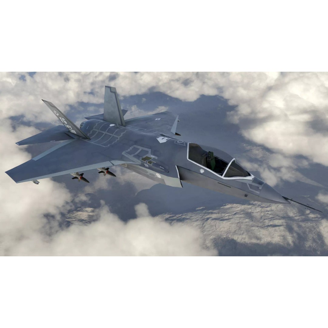 F-35 Fighter Jet 3D Model – Low Poly Game Asset, PBR, FBX - View 2