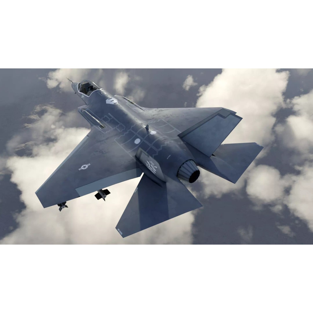 F-35 Fighter Jet 3D Model – Low Poly Game Asset, PBR, FBX - View 3