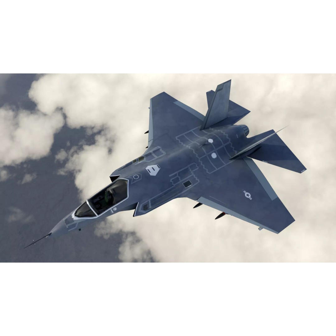 F-35 Fighter Jet 3D Model – Low Poly Game Asset, PBR, FBX - View 7