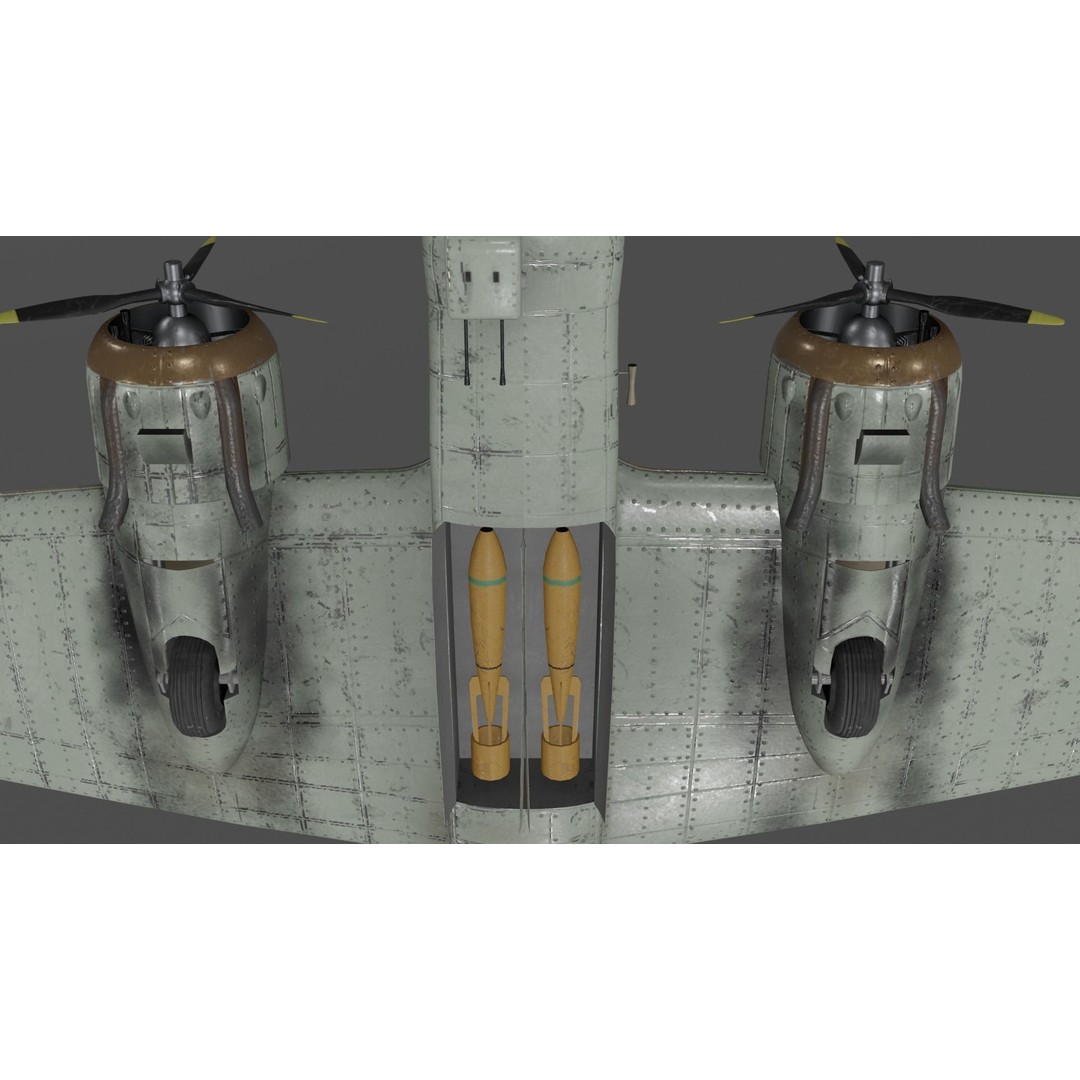 Bristol Blenheim MK IV 3D Model – Low Poly Aircraft, FBX, Blender - View 16