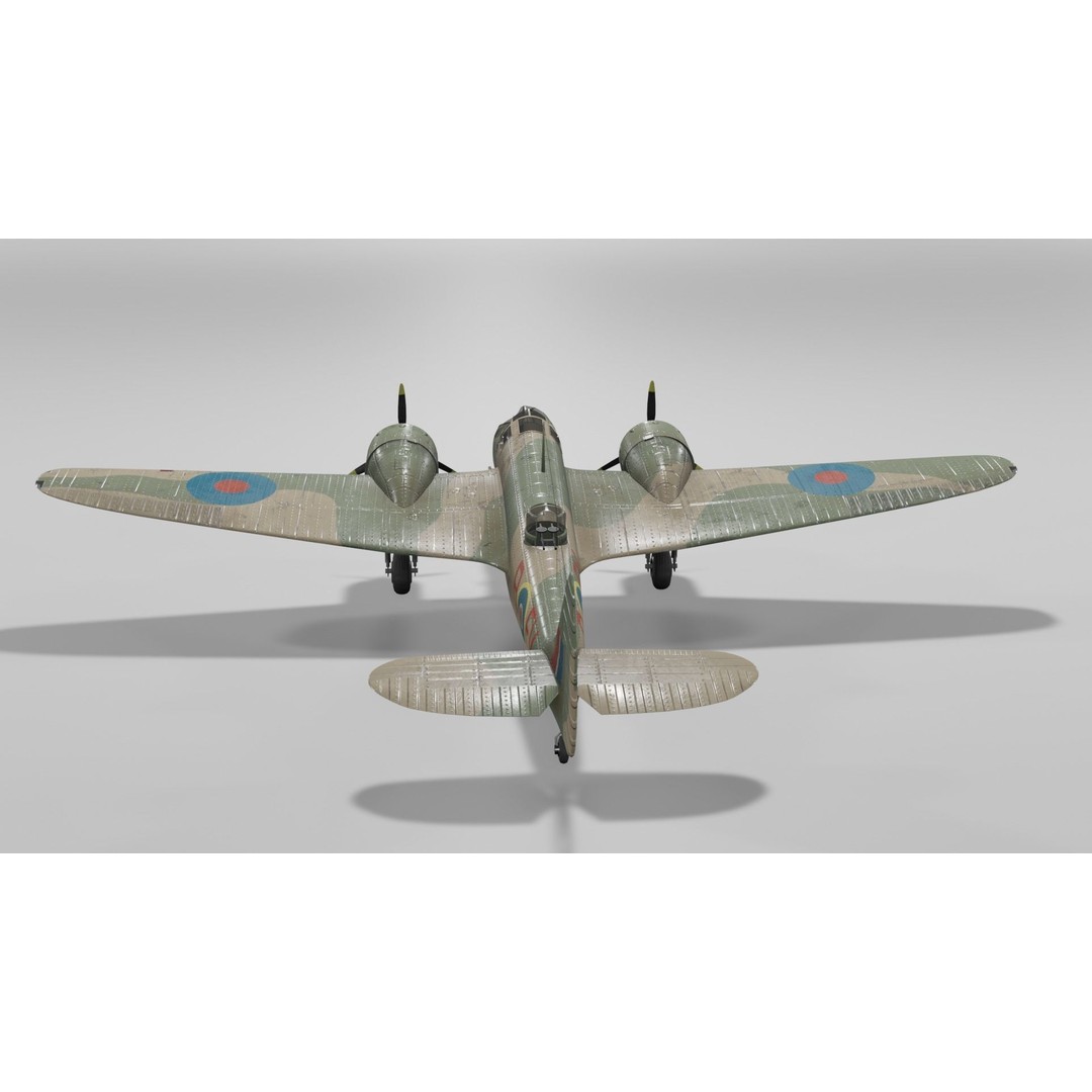 Bristol Blenheim MK IV 3D Model – Low Poly Aircraft, FBX, Blender - View 20