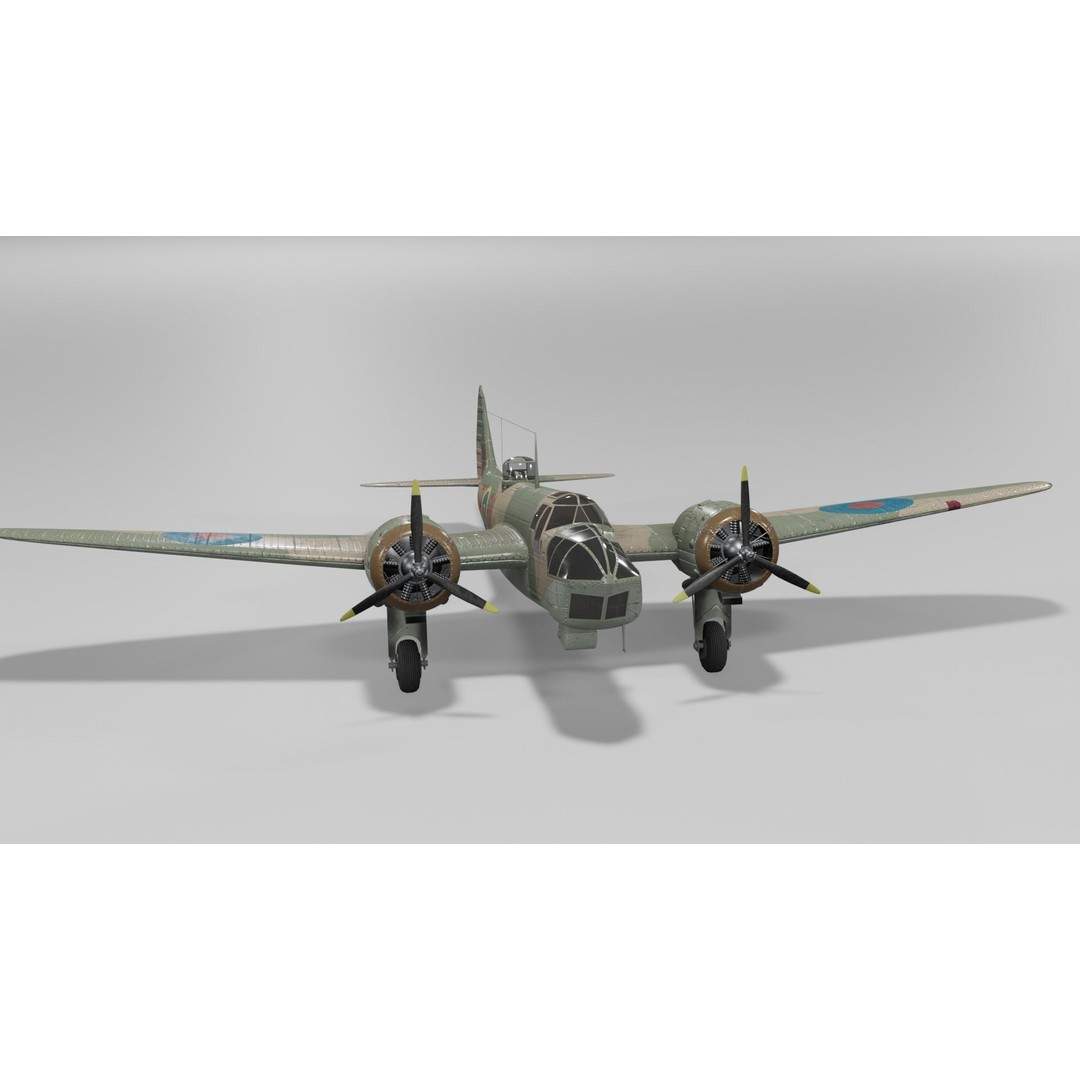 Bristol Blenheim MK IV 3D Model – Low Poly Aircraft, FBX, Blender - View 25