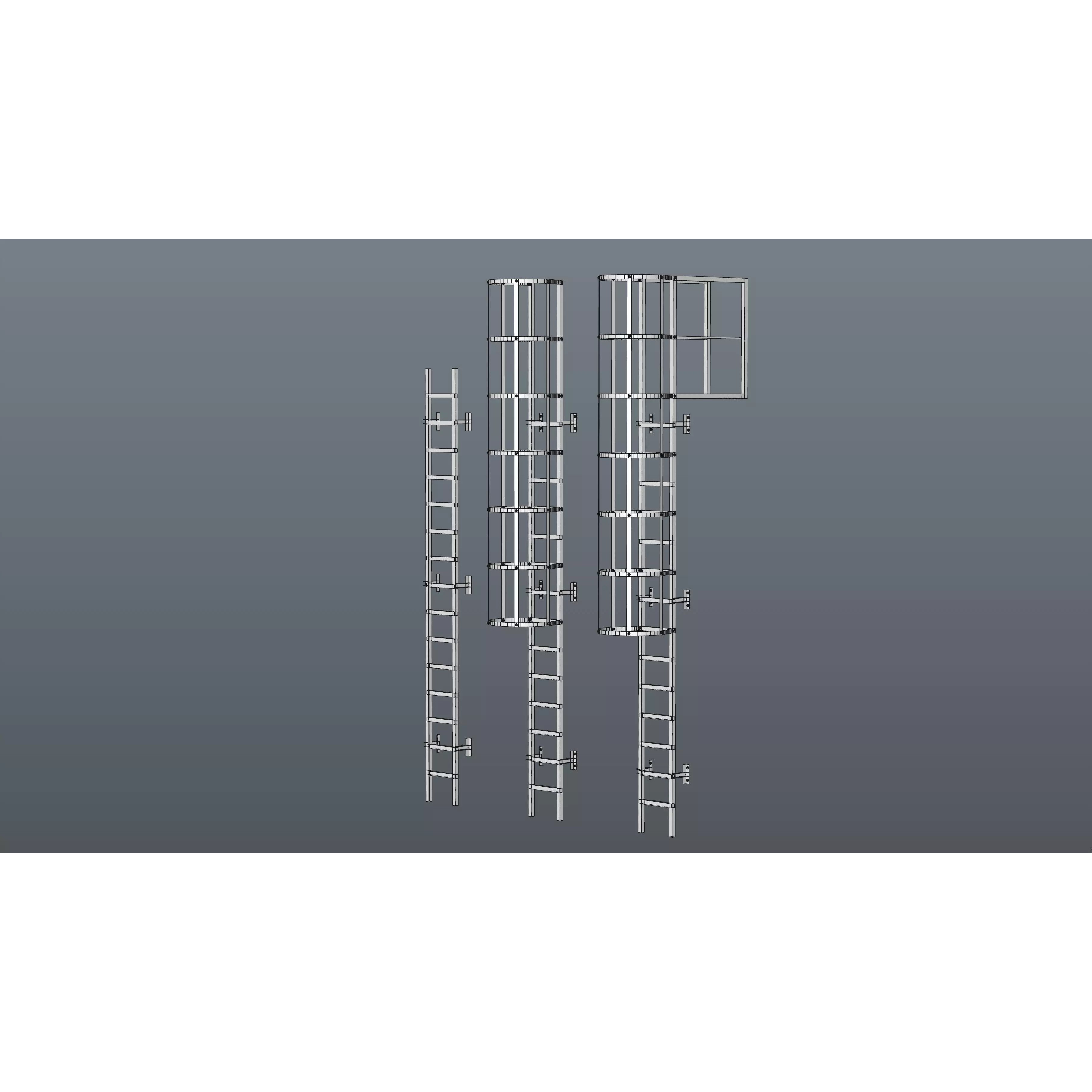 Safety Ladder - Game-Ready 3D Model - View 12
