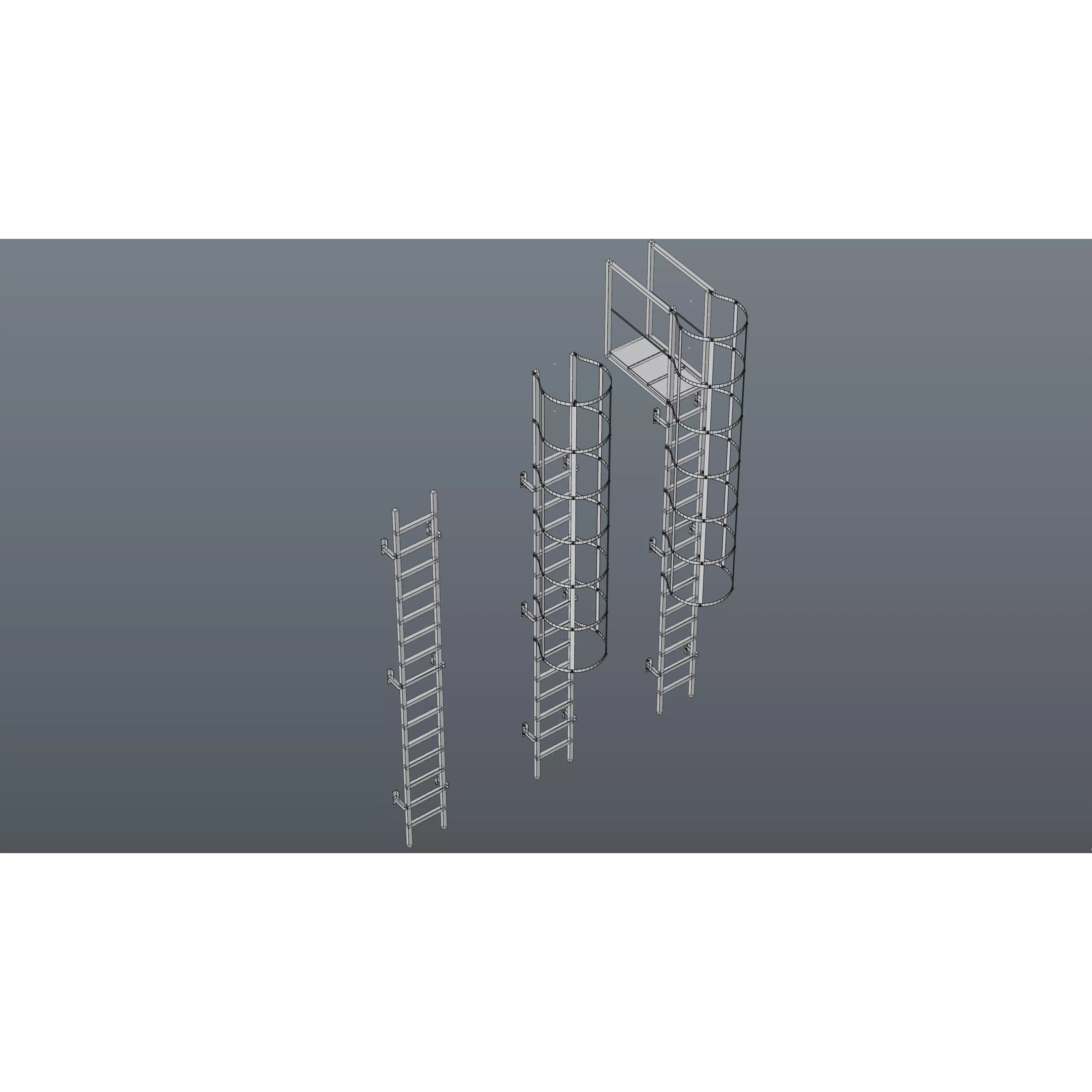 Safety Ladder - Game-Ready 3D Model - View 14
