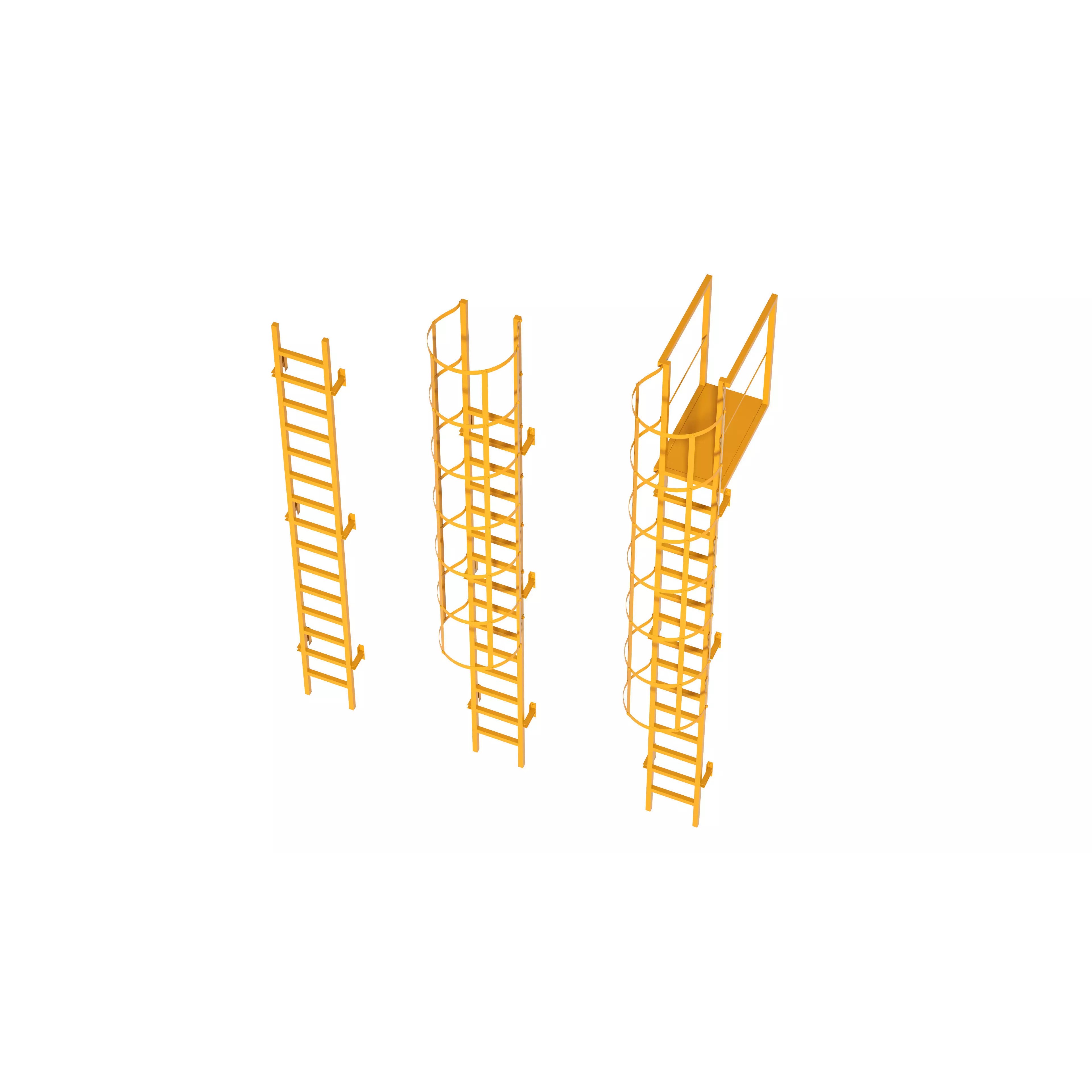 Safety Ladder - Game-Ready 3D Model - View 2
