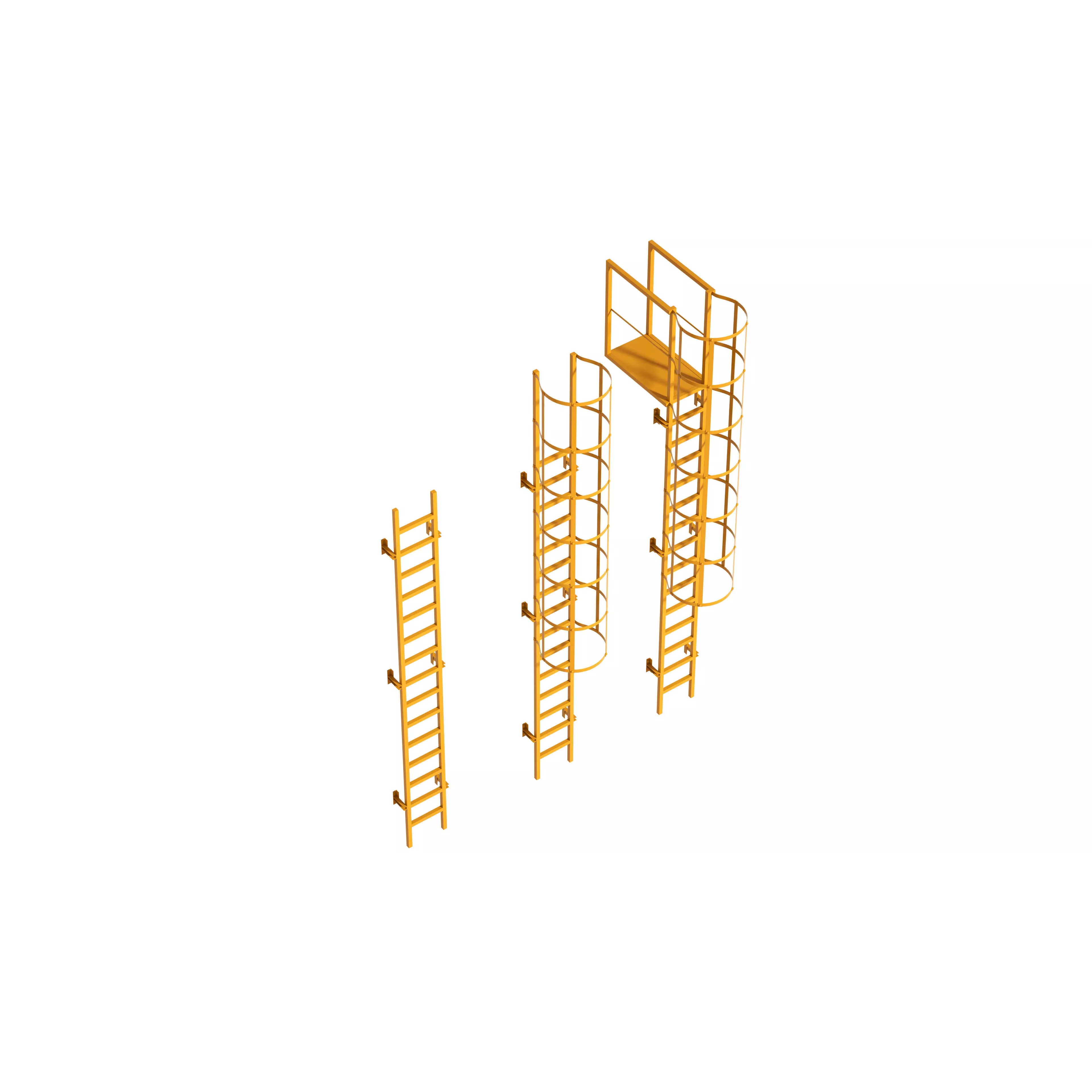 Safety Ladder - Game-Ready 3D Model - View 6