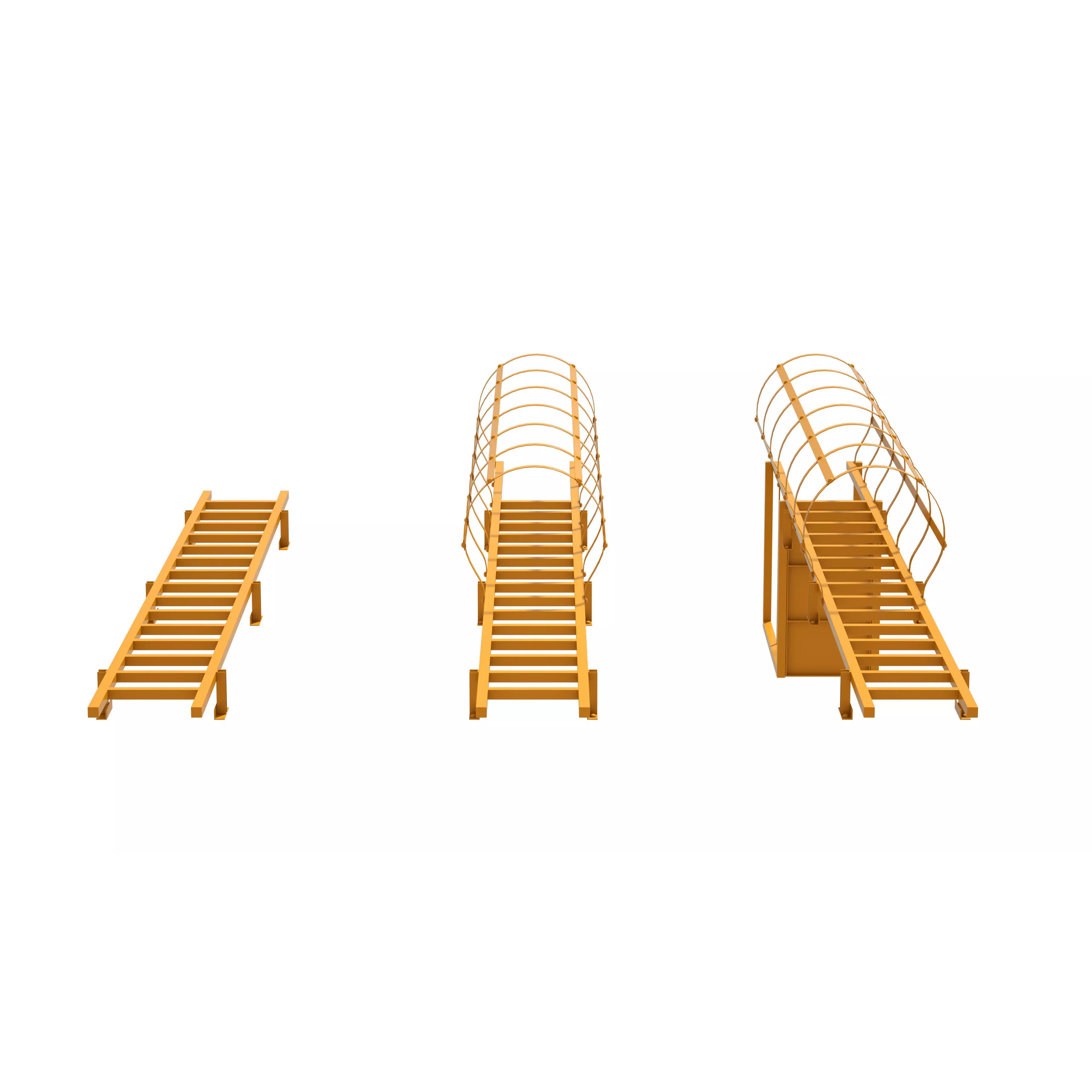 Safety Ladder - Game-Ready 3D Model - View 7