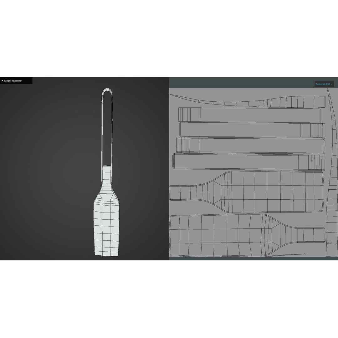Wood Spatula 3D Model – Low Poly Game Ready Asset, FBX & OBJ - View 18