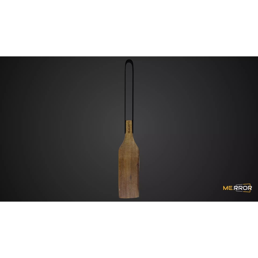 Wood Spatula 3D Model – Low Poly Game Ready Asset, FBX & OBJ - View 2