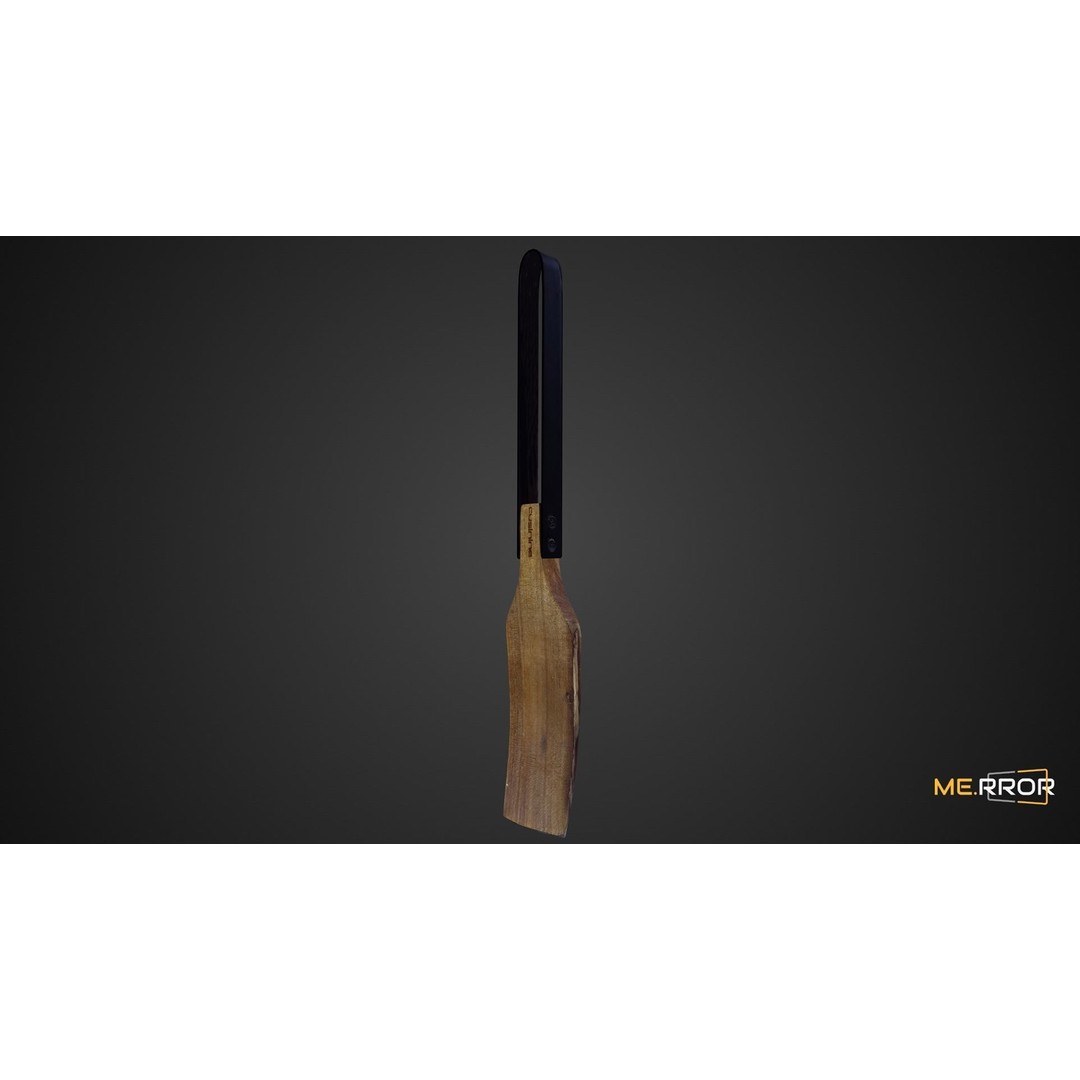 Wood Spatula 3D Model – Low Poly Game Ready Asset, FBX & OBJ - View 8