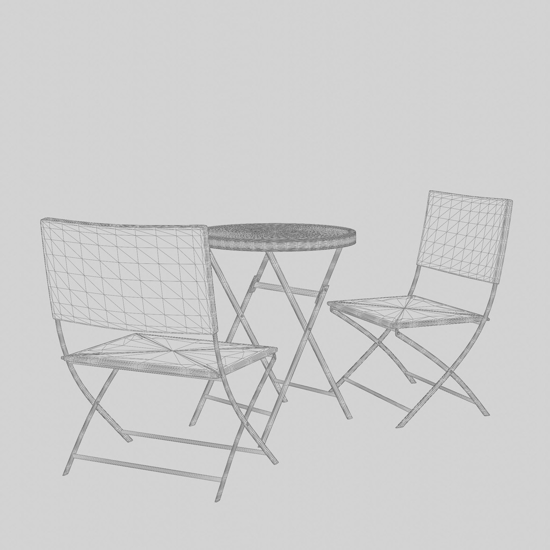 Paloma Cafe 3D Model – Low Poly Furniture Set for AR & VTO - View 7