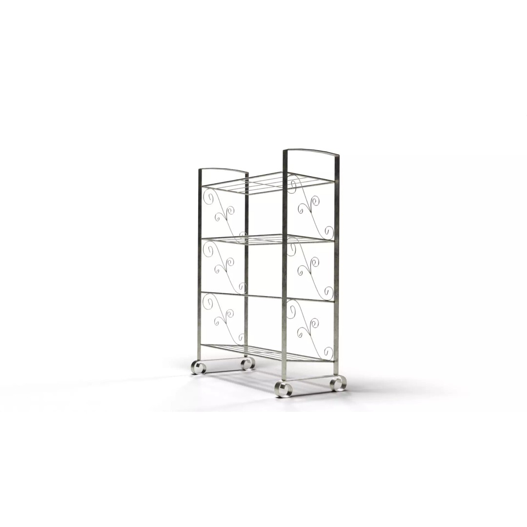 Multilayer Metal Shoe Rack 3D Model – Low Poly Storage Organizer, FBX, OBJ