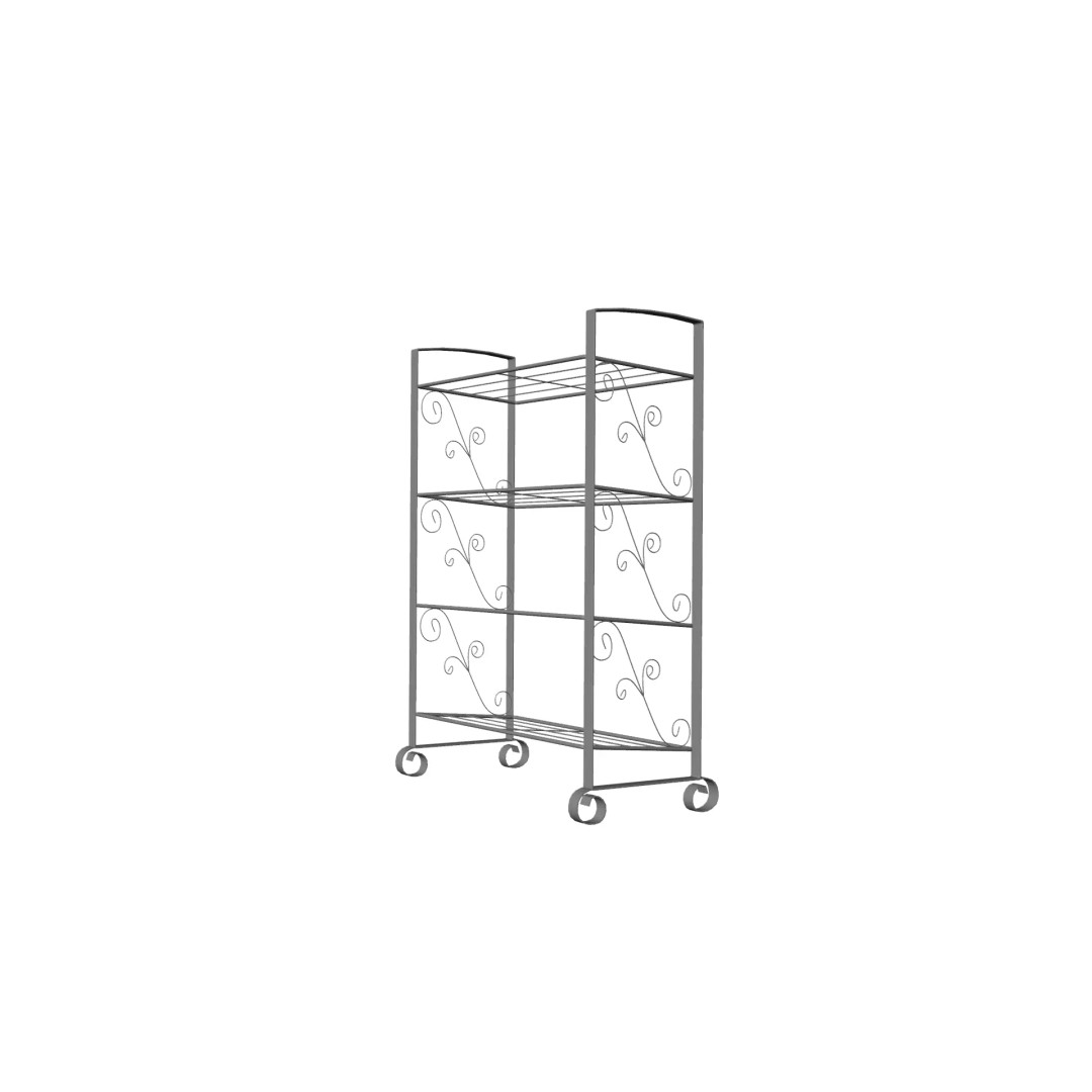 Multilayer Metal Shoe Rack 3D Model – Low Poly Storage Organizer, FBX, OBJ - View 5