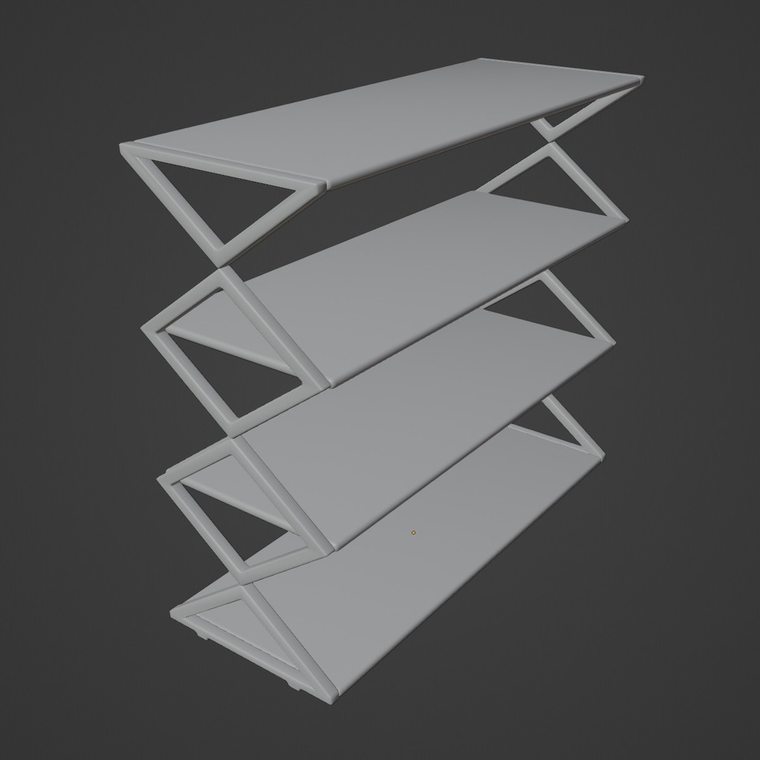 Shoe Rack 3D Model – Low Poly Furniture Asset, PBR Textures
