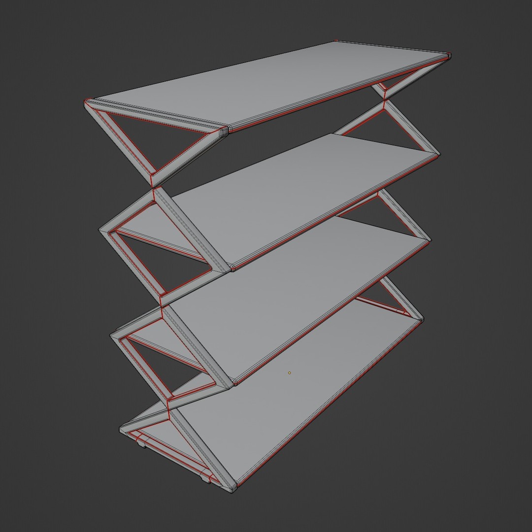 Shoe Rack 3D Model – Low Poly Furniture Asset, PBR Textures - View 10