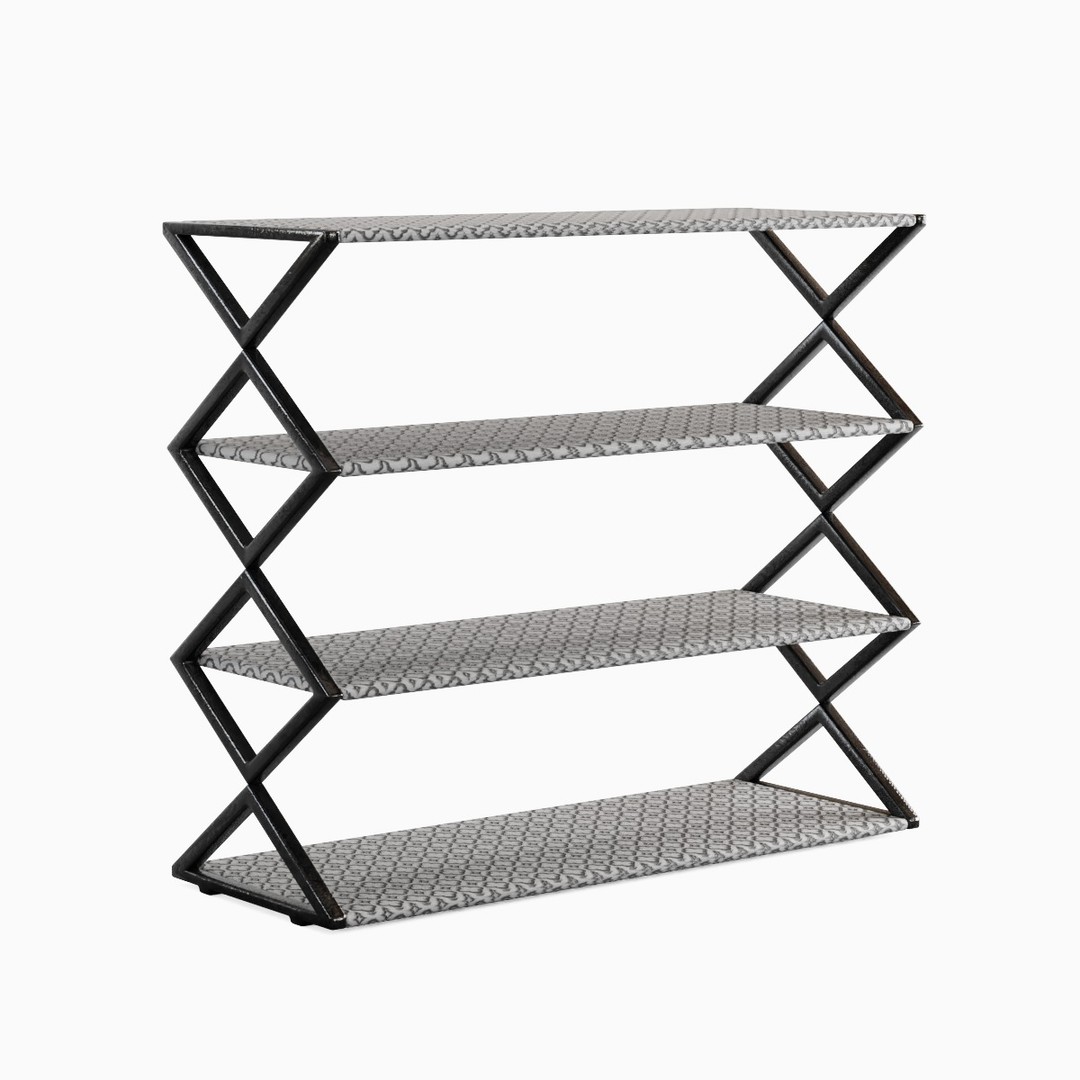 Shoe Rack 3D Model – Low Poly Furniture Asset, PBR Textures - View 5