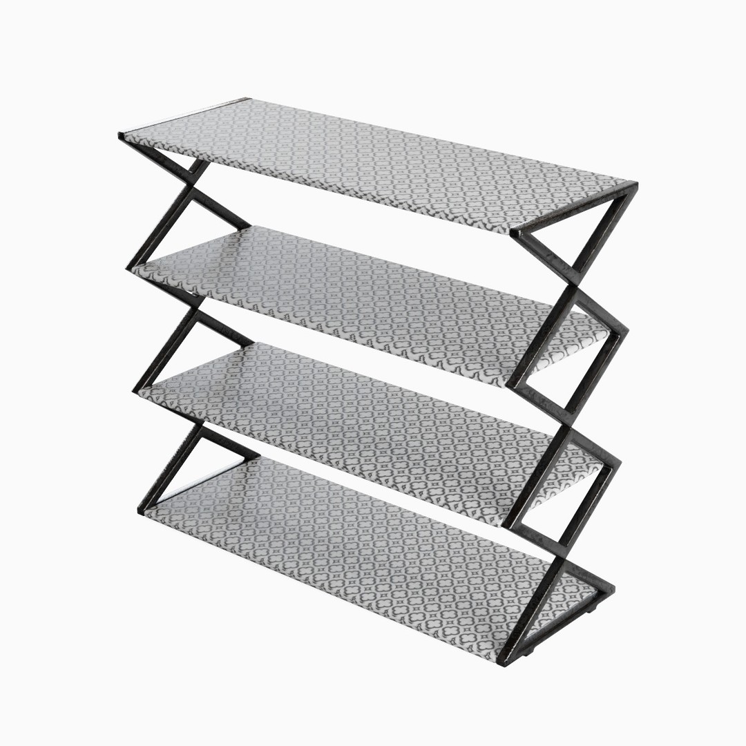 Shoe Rack 3D Model – Low Poly Furniture Asset, PBR Textures - View 6