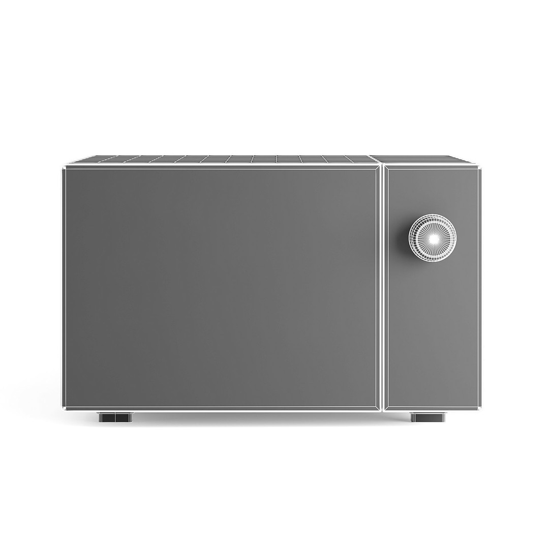 Stainless Steel Microwave 3D Model – Free Standing Kitchen Appliance, FBX, OBJ - View 10