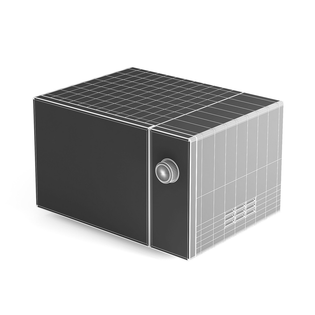 Stainless Steel Microwave 3D Model – Free Standing Kitchen Appliance, FBX, OBJ - View 14