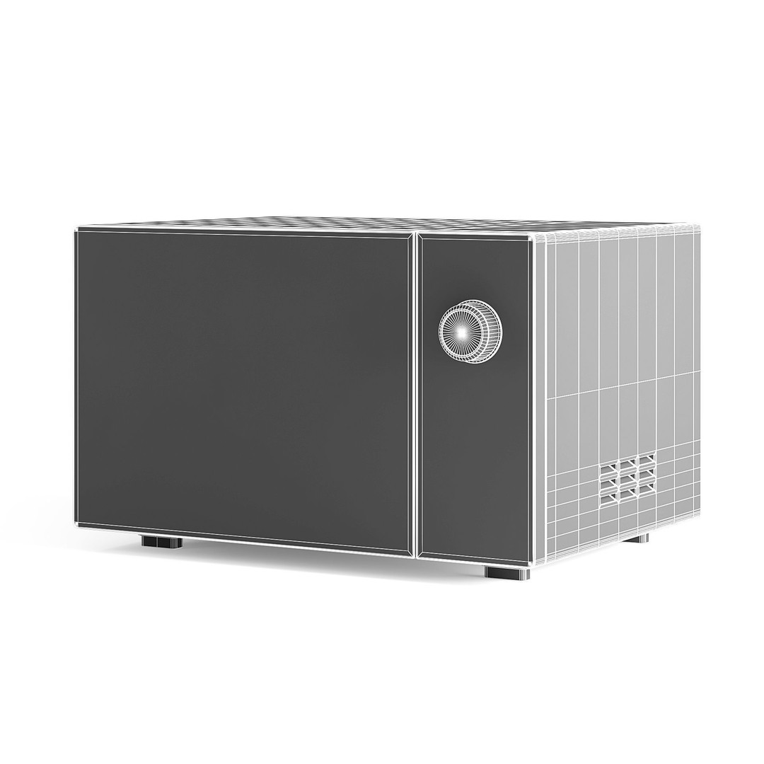 Stainless Steel Microwave 3D Model – Free Standing Kitchen Appliance, FBX, OBJ - View 9