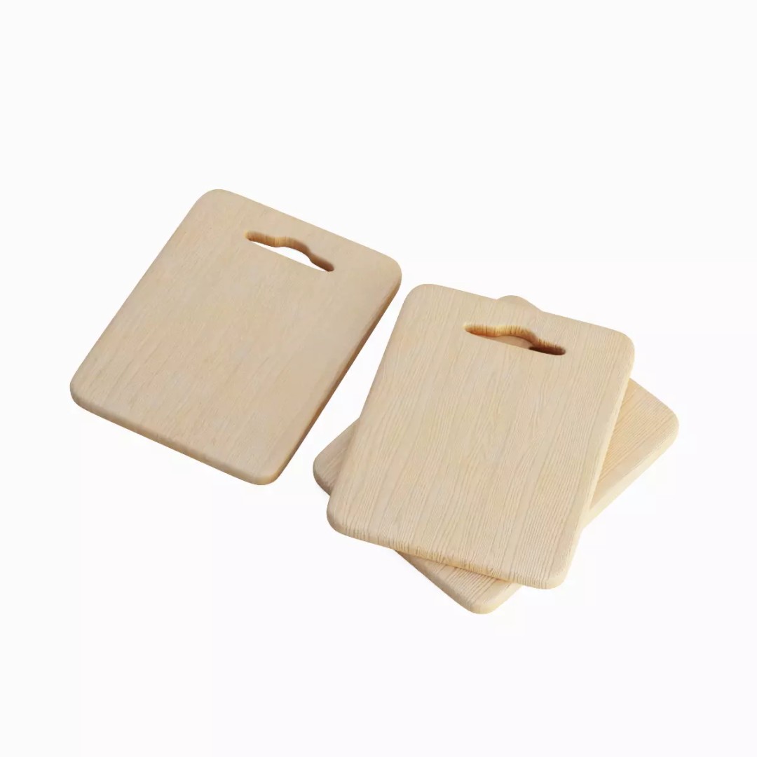 Cutting Board 3D Model – Low Poly Kitchenware, PBR Textures, FBX - View 2