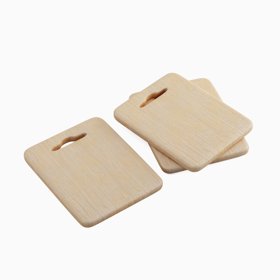 Cutting Board 3D Model – Low Poly Kitchenware, PBR Textures, FBX - View 4
