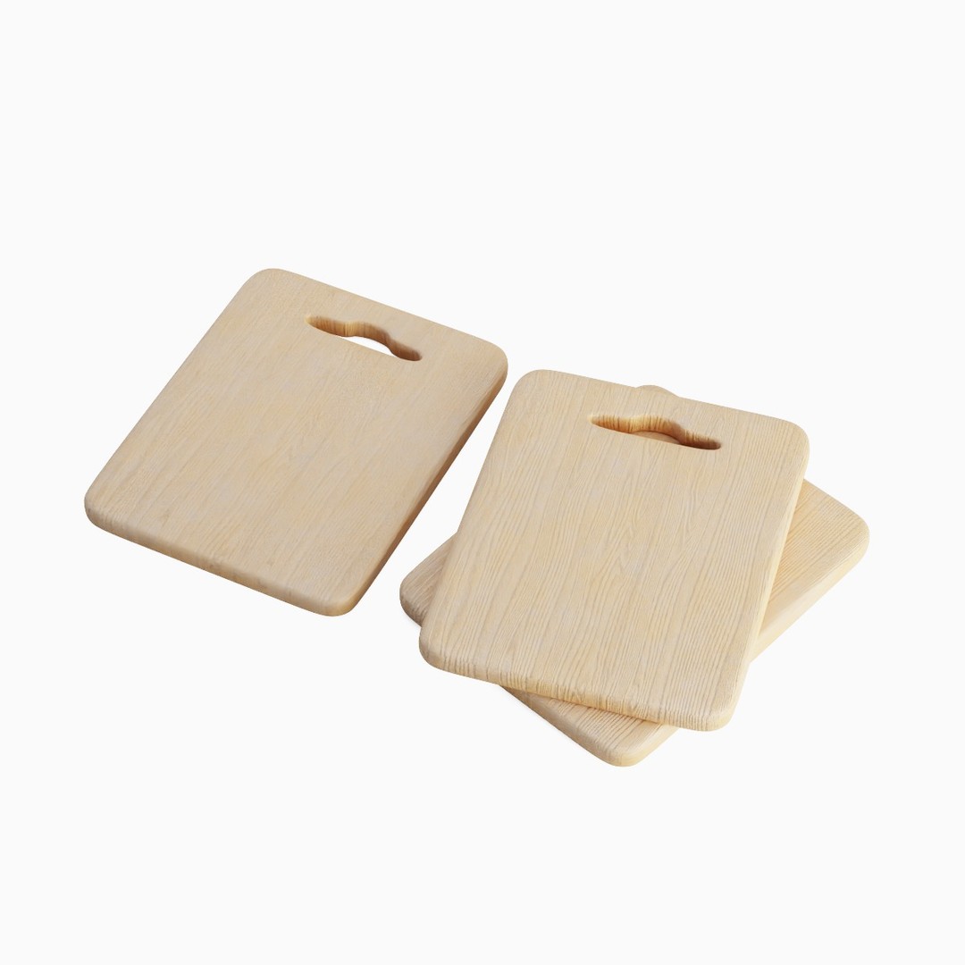 Cutting Board 3D Model – Low Poly Kitchenware, PBR Textures, FBX - View 5