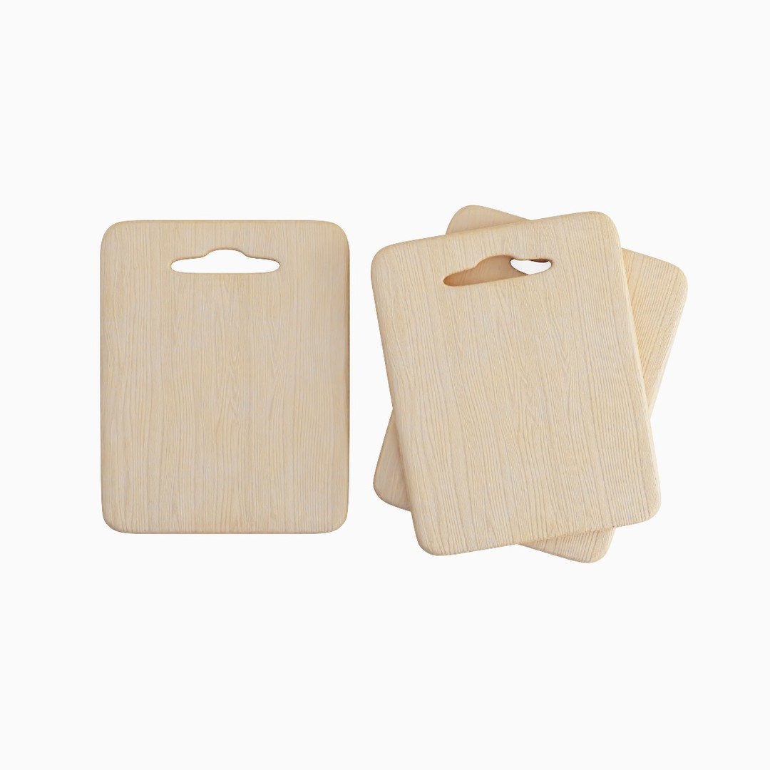 Cutting Board 3D Model – Low Poly Kitchenware, PBR Textures, FBX - View 6