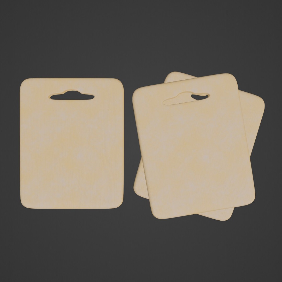 Cutting Board 3D Model – Low Poly Kitchenware, PBR Textures, FBX - View 8