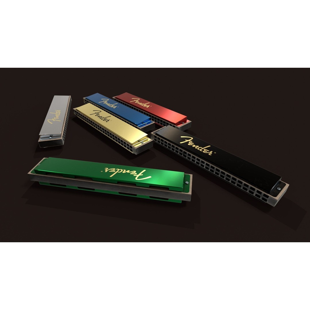 Harmonica 3D Model – Low Poly Game Ready Asset, FBX, OBJ - View 11