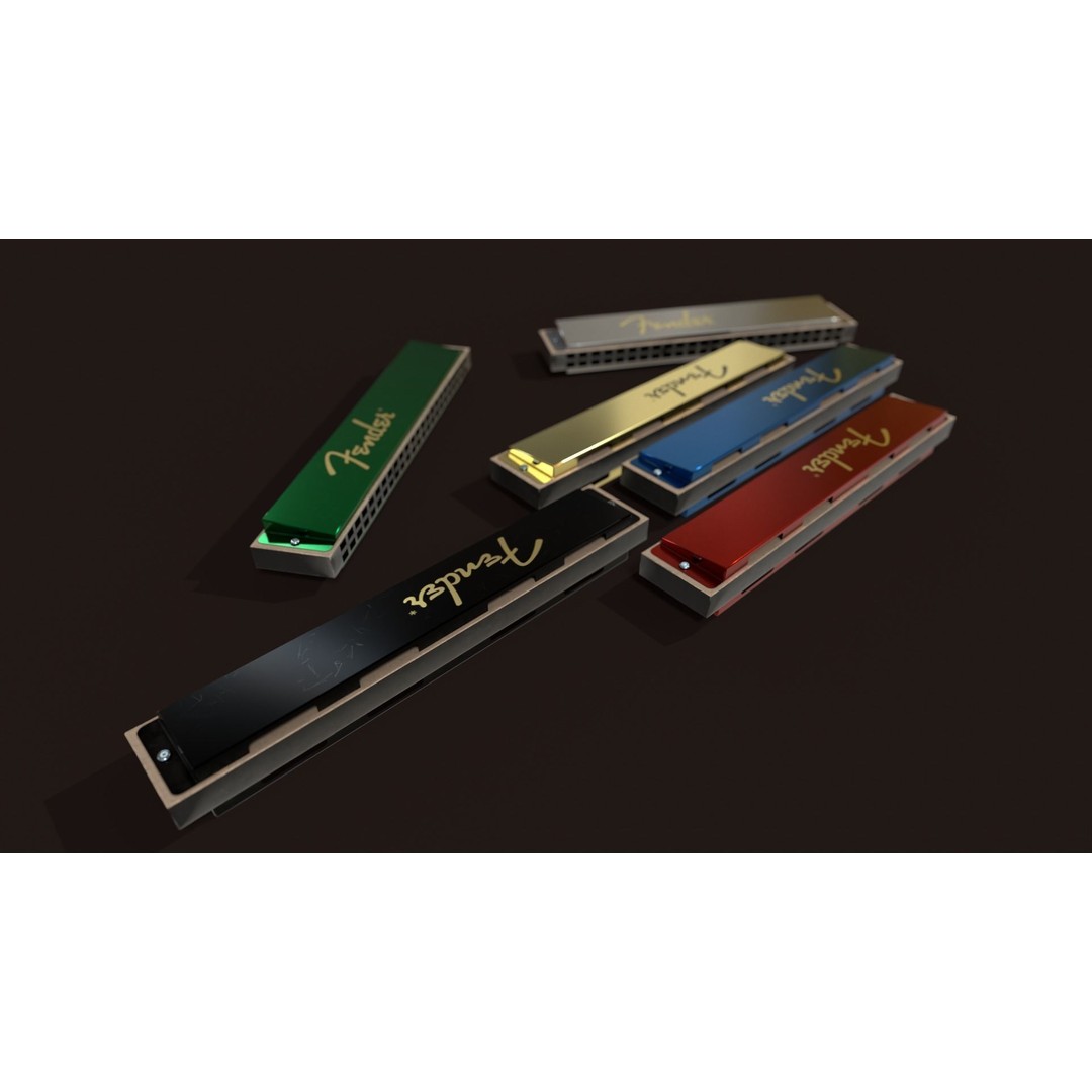 Harmonica 3D Model – Low Poly Game Ready Asset, FBX, OBJ - View 12