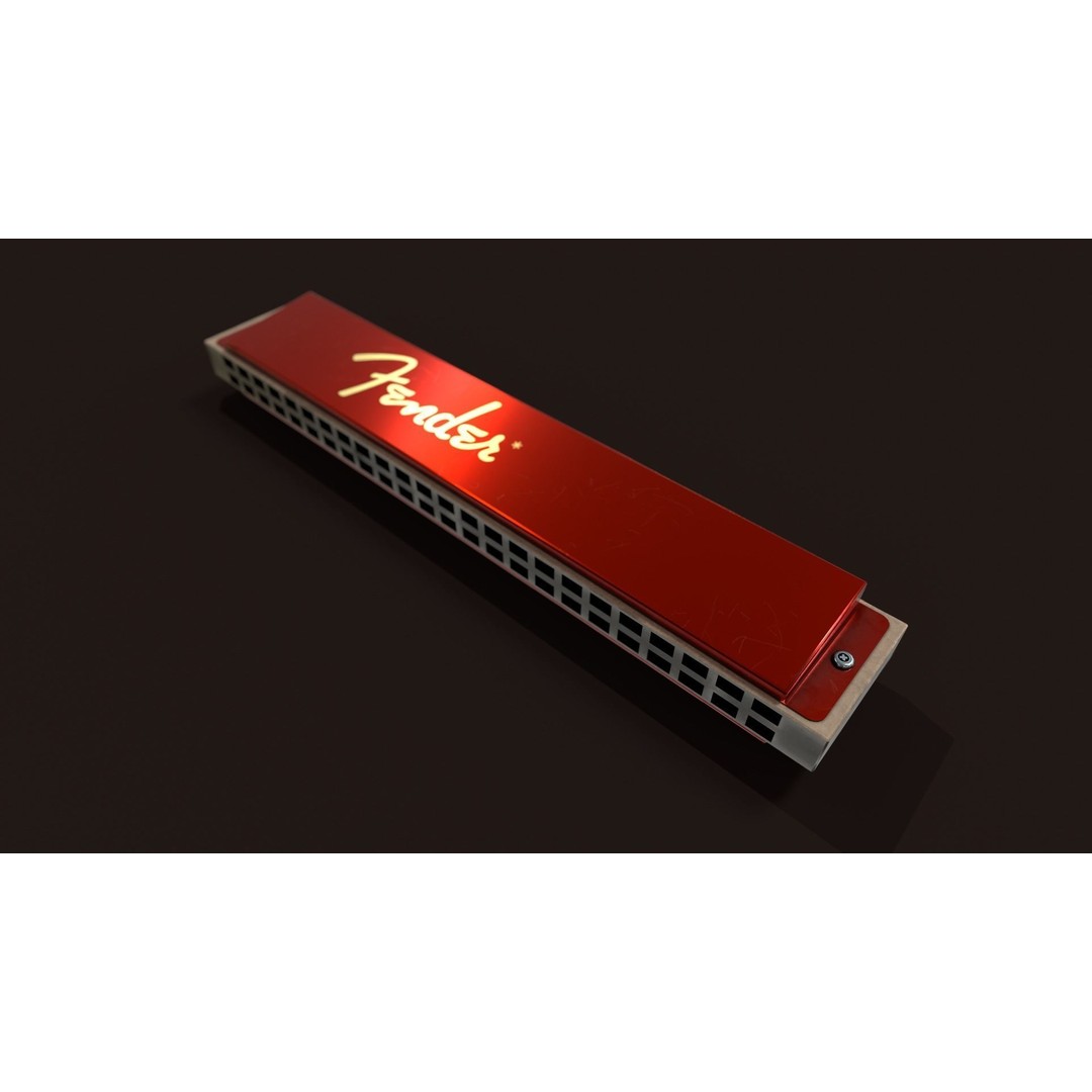 Harmonica 3D Model – Low Poly Game Ready Asset, FBX, OBJ - View 19