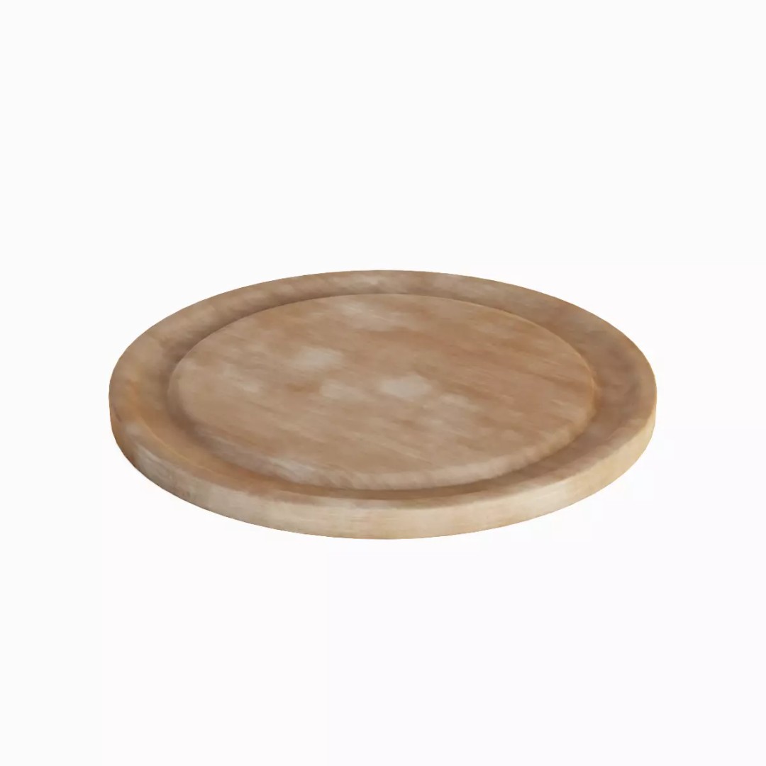 Round Chopping Board Set 3D Model – Low Poly Game Asset, FBX & More - View 15