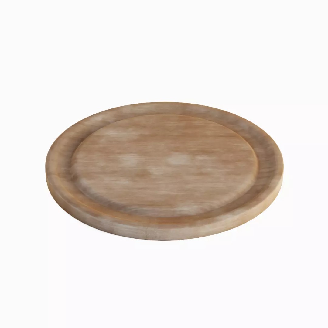 Round Chopping Board Set 3D Model – Low Poly Game Asset, FBX & More - View 16