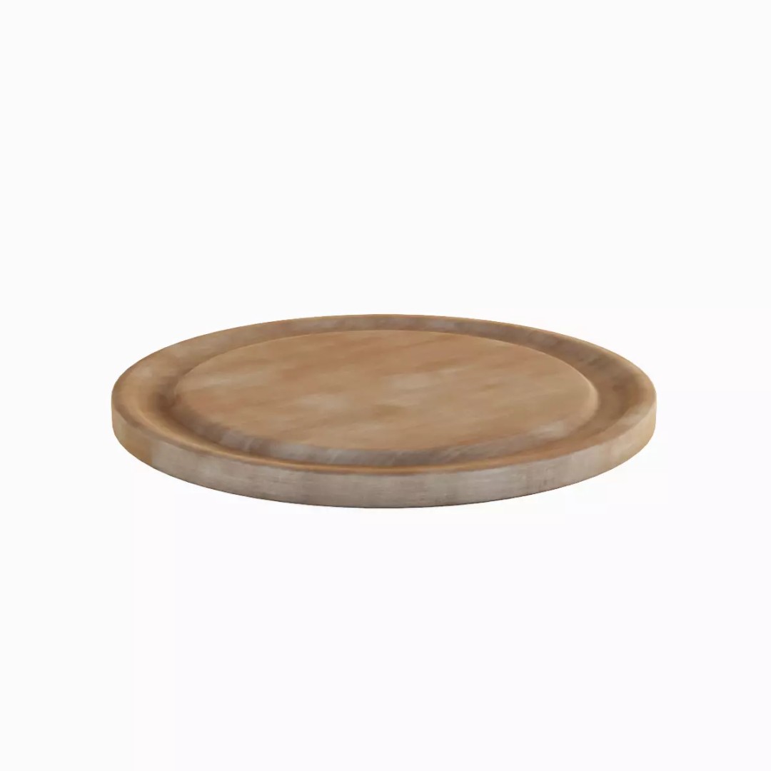 Round Chopping Board Set 3D Model – Low Poly Game Asset, FBX & More - View 17