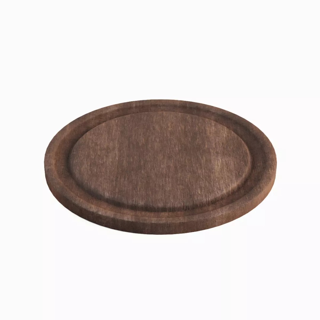 Round Chopping Board Set 3D Model – Low Poly Game Asset, FBX & More - View 22