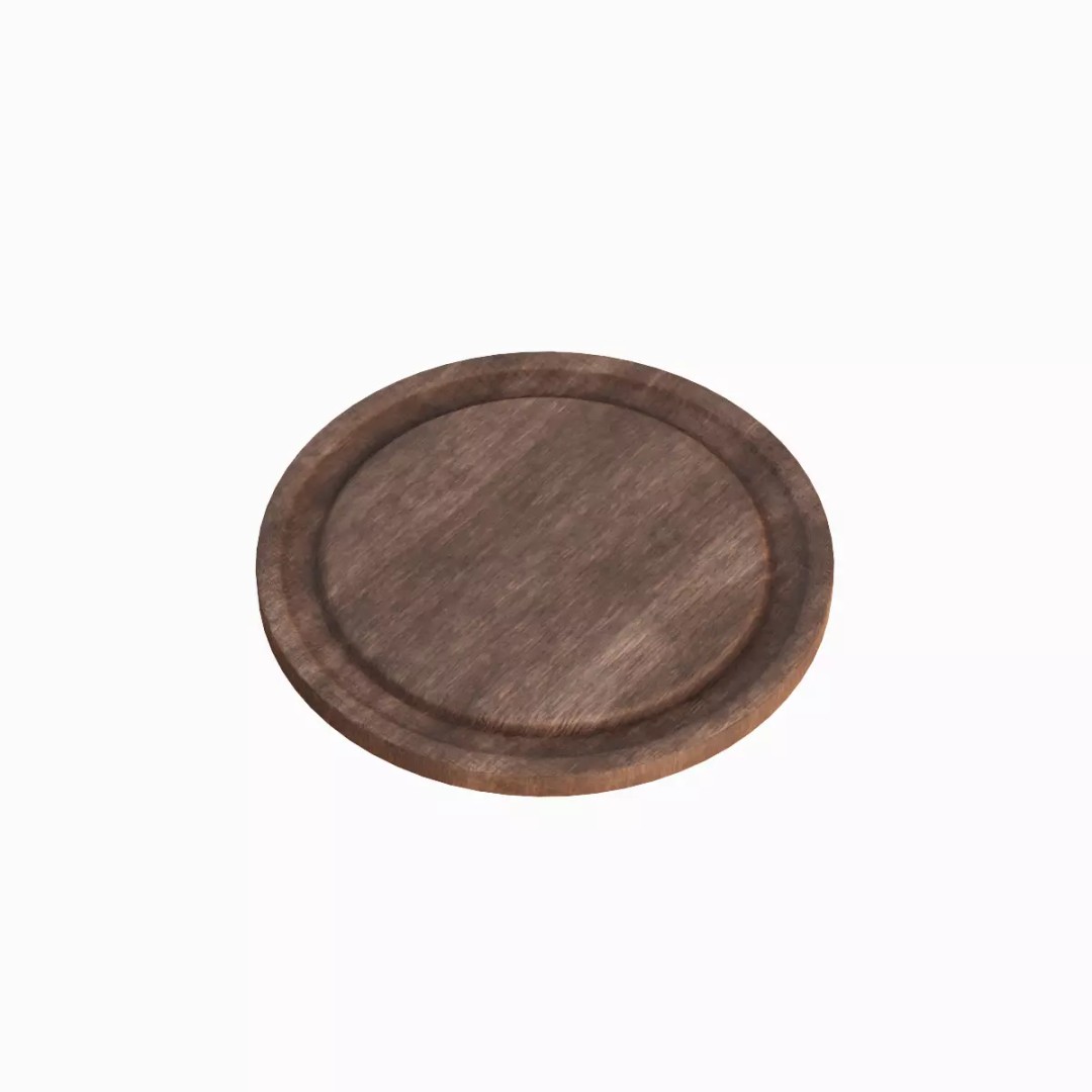 Round Chopping Board Set 3D Model – Low Poly Game Asset, FBX & More - View 24
