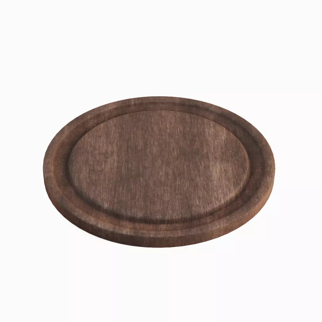 Round Chopping Board Set 3D Model – Low Poly Game Asset, FBX & More - View 25
